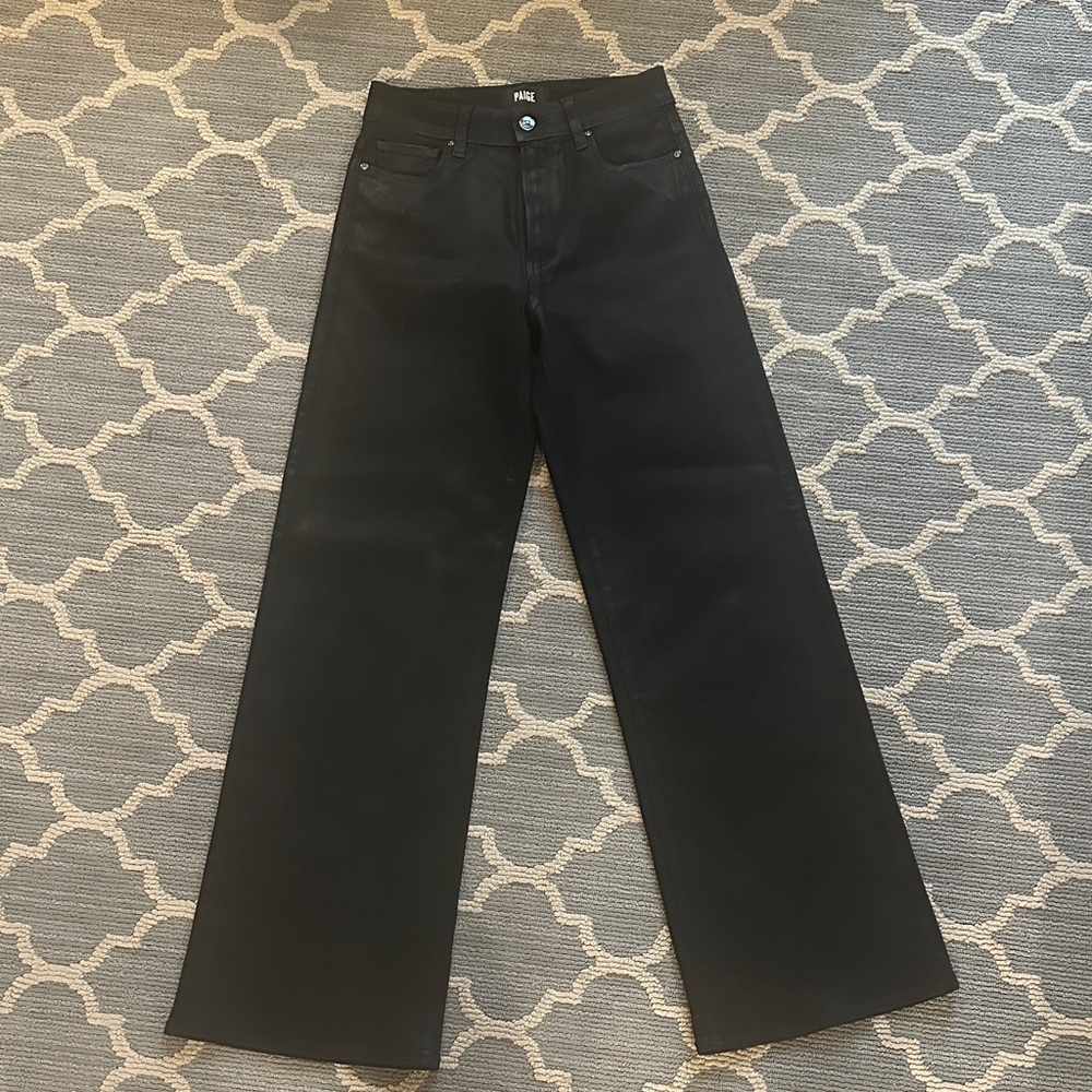 PAIGE Black Flare Wide-Leg Jeans NWT